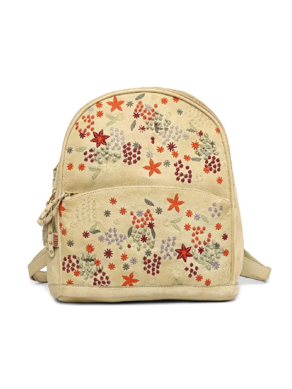 Bold And Flash-Sale Bags Floral Bliss: L. Green Leather Backpack bag with Colorful Flower Embroidery Bold And Flash-Sale Bags Floral Bliss: L. Green Leather Backpack bag with Colorful Flower Embroidery
