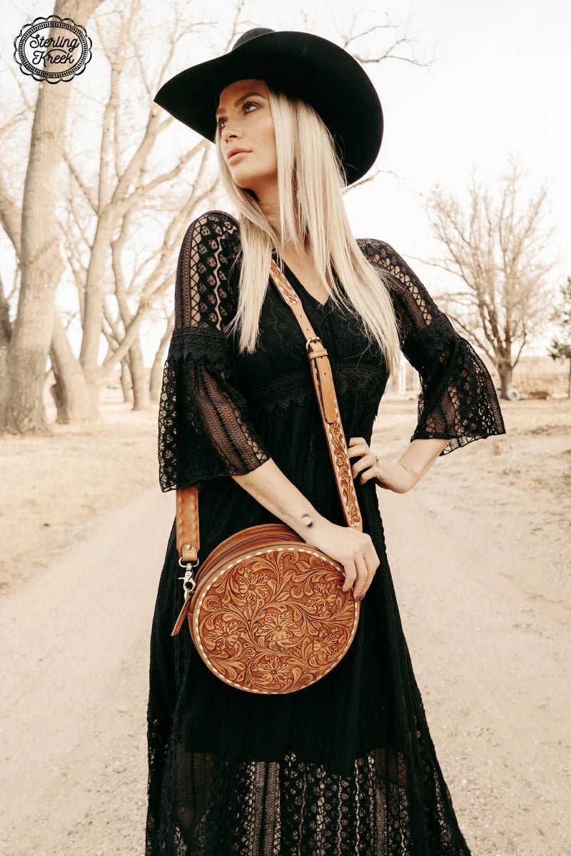 Daring Fashion Promotions Sterling Kreek Stockyard Tooled Canteen Bag