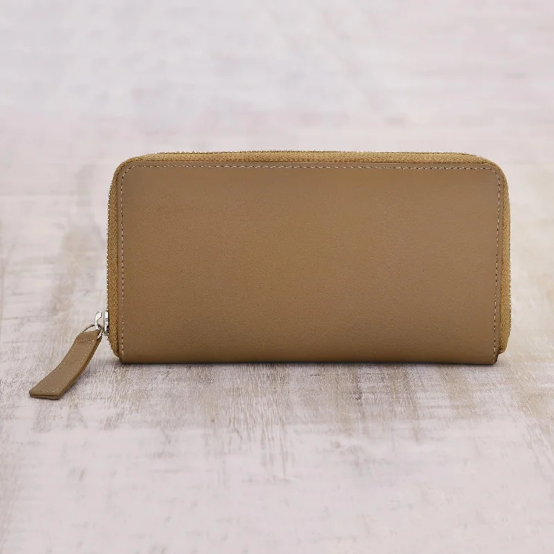 Uxury Designer Handbag Brands Woodland Mushroom Versatile Neutral Brown Women's Zipper Wallet