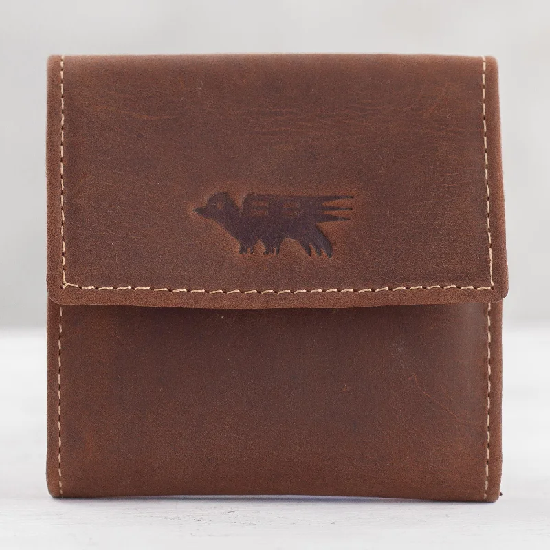 Stylish Bags For Fashion Influencers And Bloggers Esquire in Dark Brown Men's Two Compartment Dark Brown Leather Coin Wallet