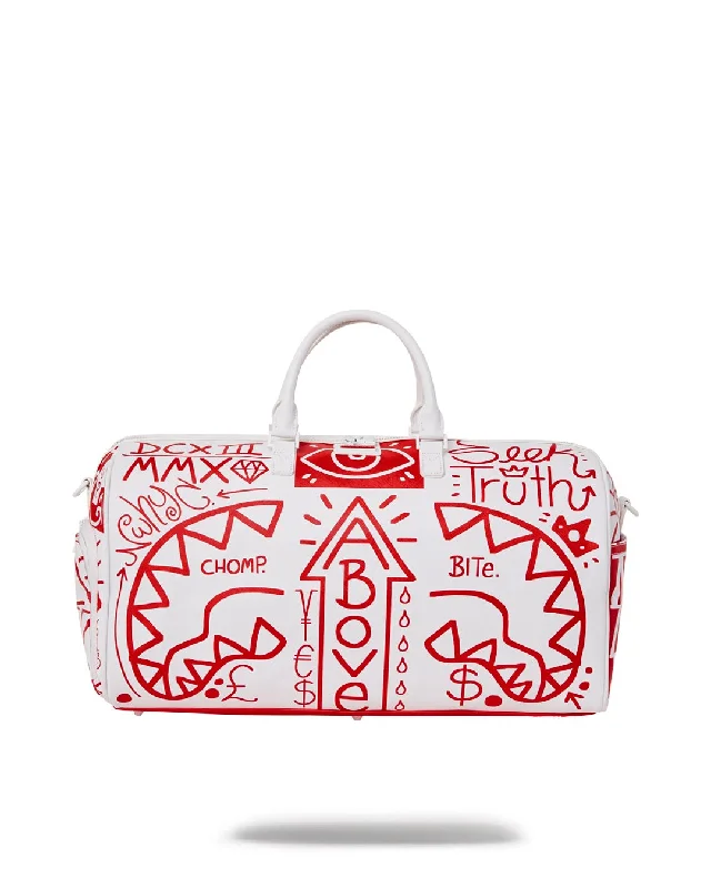 Seasonal Clearance Bags For Summer, Winter, Etc. Sprayground Bag DANGER DANGER DUFFLE White Seasonal Clearance Bags For Summer, Winter, Etc. Sprayground Bag DANGER DANGER DUFFLE White