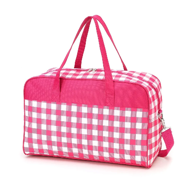 Cyber Monday Discounts On Bags Hot Pink Check Travel Bag
