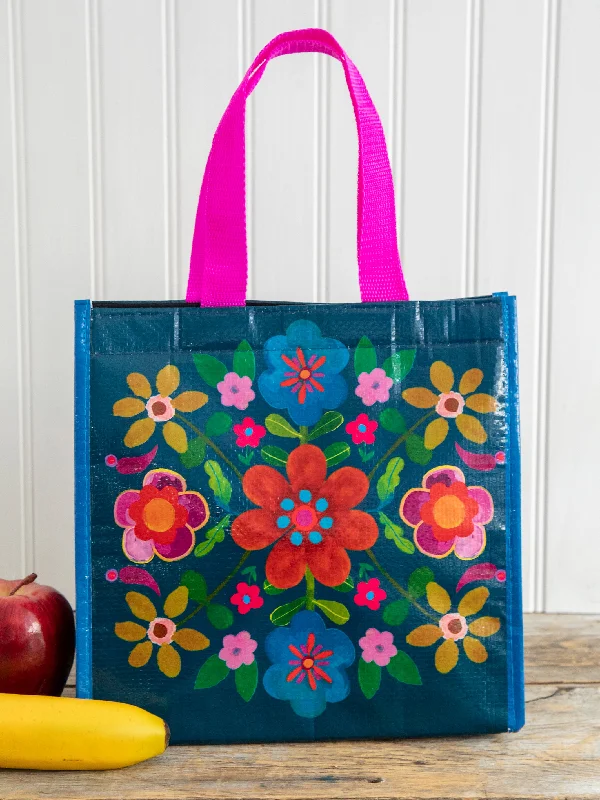 Lightweight Bags With Clearance Prices Insulated Lunch Bag - Navy Folk Floral