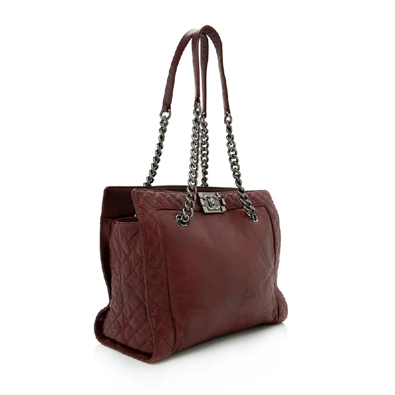 Trendy Festival Bags With Limited-Time Offers Chanel Calfskin Reverso Boy Shopping Tote (SHF-14060) Trendy Festival Bags With Limited-Time Offers Chanel Calfskin Reverso Boy Shopping Tote (SHF-14060)