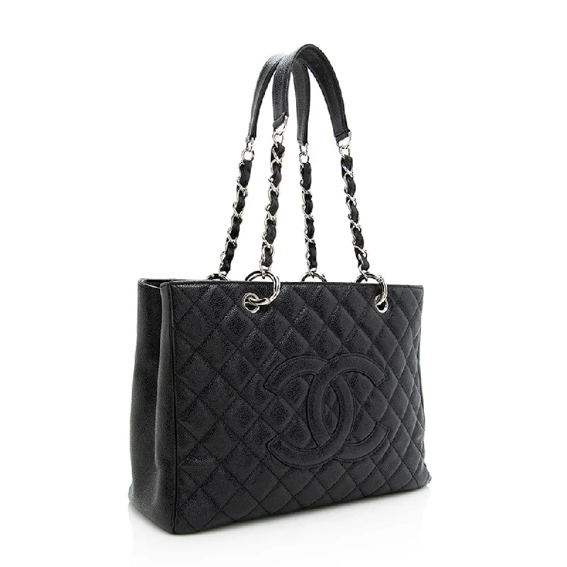 High-Quality Bags Chanel Caviar Leather Grand Shopping Tote (SHF-19344)
