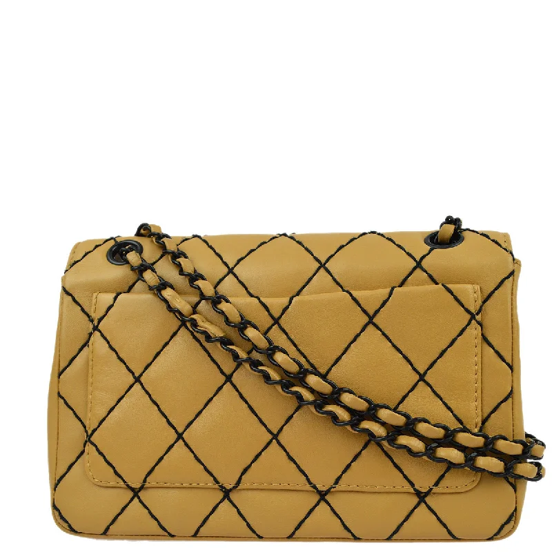 Stylish Bag For Women Chanel 2000-2001 Calfskin Medium Wild Stitch Straight Flap Bag Stylish Bag For Women Chanel 2000-2001 Calfskin Medium Wild Stitch Straight Flap Bag